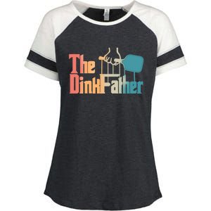 The Dinkfather Pickleball Dad Funny Pickleball FatherS Day Great Gift Enza Ladies Jersey Colorblock Tee