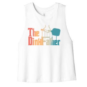 The Dinkfather Pickleball Dad Funny Pickleball FatherS Day Great Gift Women's Racerback Cropped Tank