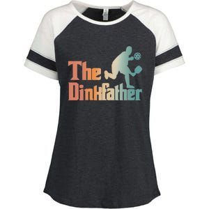 The Dinkfather Pickleball Dad Funny Pickleball FatherS Day Cool Gift Enza Ladies Jersey Colorblock Tee