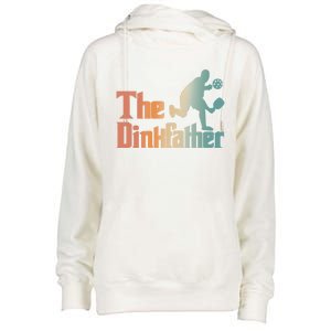 The Dinkfather Pickleball Dad Funny Pickleball FatherS Day Cool Gift Womens Funnel Neck Pullover Hood