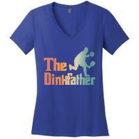 The Dinkfather Pickleball Dad Funny Pickleball FatherS Day Cool Gift Women's V-Neck T-Shirt