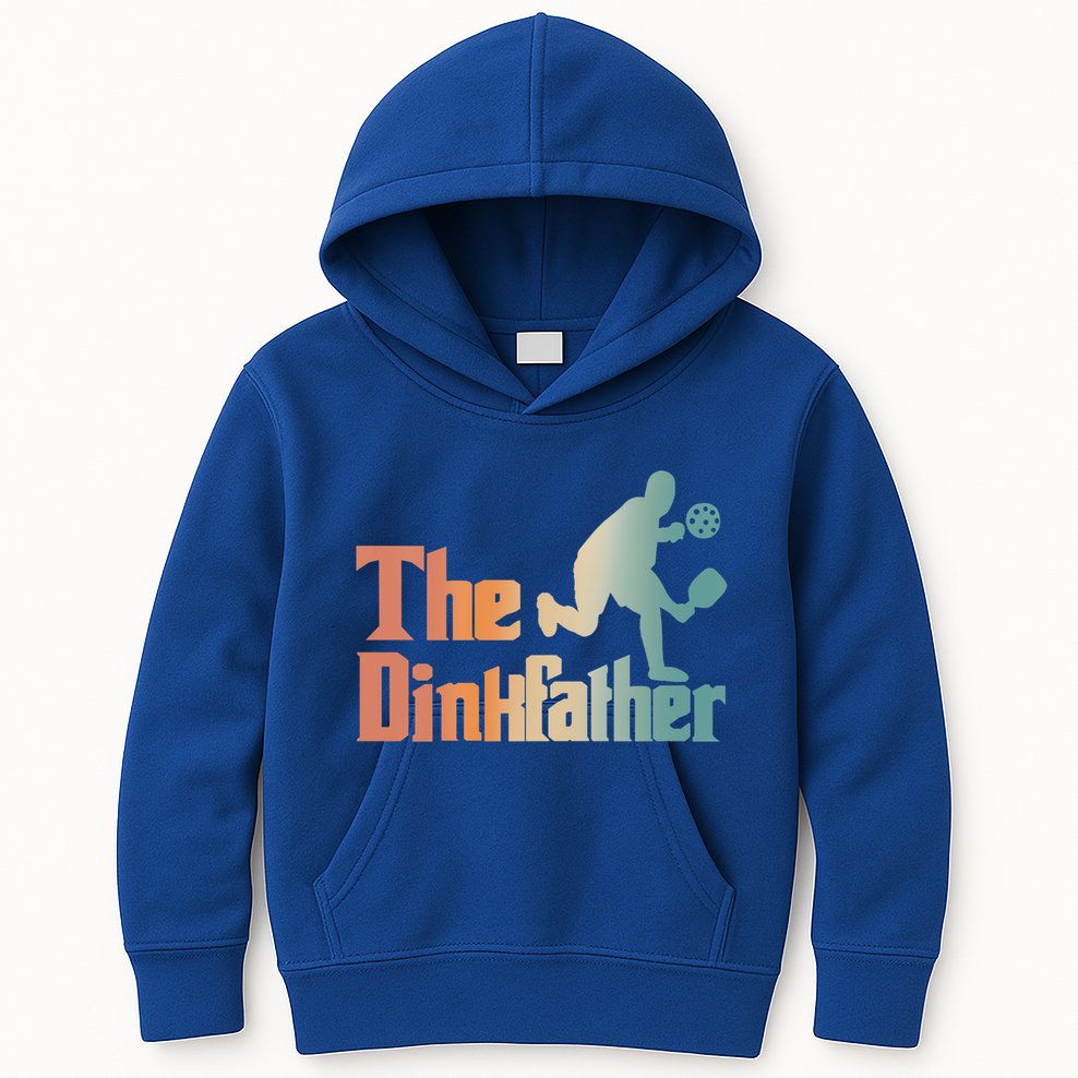 The Dinkfather Pickleball Dad Funny Pickleball FatherS Day Cool Gift Kids Hoodie