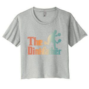 The Dinkfather Pickleball Dad Funny Pickleball FatherS Day Cool Gift Women's Crop Top Tee