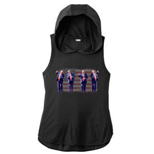 Trump Dance Pro Trump 2024 Trump President Maga 45 47 Ladies PosiCharge Tri-Blend Wicking Draft Hoodie Tank