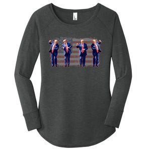 Trump Dance Pro Trump 2024 Trump President Maga 45 47 Women's Perfect Tri Tunic Long Sleeve Shirt