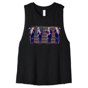 Trump Dance Pro Trump 2024 Trump President Maga 45 47 Women's Racerback Cropped Tank