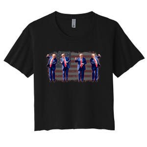 Trump Dance Pro Trump 2024 Trump President Maga 45 47 Women's Crop Top Tee