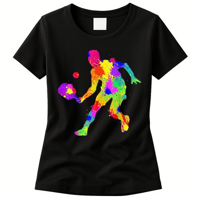 Tie Dye Pickleball Funny Dad Pickleball Womens T-Shirt