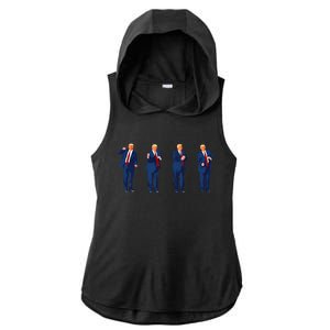 Trump Dance Pro Trump 2024 Trump President Maga Ladies PosiCharge Tri-Blend Wicking Draft Hoodie Tank