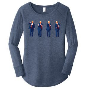 Trump Dance Pro Trump 2024 Trump President Maga Women's Perfect Tri Tunic Long Sleeve Shirt