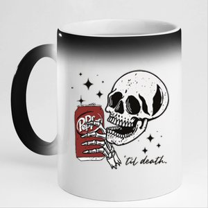 Till Death Pepper Skeleton Halloween Skeleton Drink Pepper 11oz Black Color Changing Mug