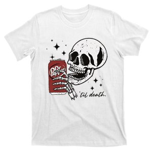 Till Death Pepper Skeleton Halloween Skeleton Drink Pepper T-Shirt