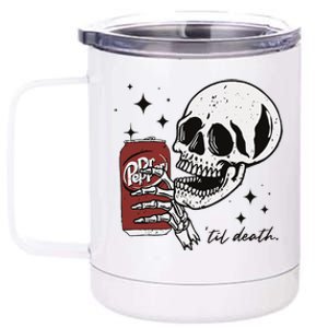 Till Death Pepper Skeleton Halloween Skeleton Drink Pepper 12 oz Stainless Steel Tumbler Cup