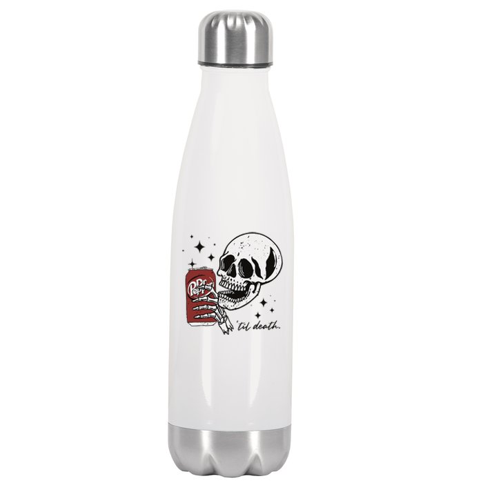 Till Death Pepper Skeleton Halloween Skeleton Drink Pepper Stainless Steel Insulated Water Bottle