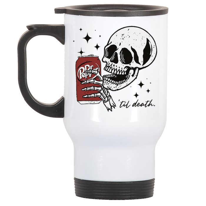 Till Death Pepper Skeleton Halloween Skeleton Drink Pepper Stainless Steel Travel Mug