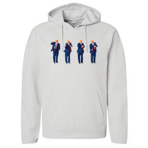 Trump Dance Pro Trump 2024 Trump President Maga Performance Fleece Hoodie