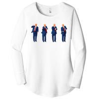 Trump Dance Pro Trump 2024 Trump President Maga Women's Perfect Tri Tunic Long Sleeve Shirt