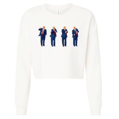 Trump Dance Pro Trump 2024 Trump President Maga Cropped Pullover Crew
