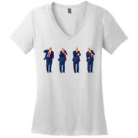 Trump Dance Pro Trump 2024 Trump President Maga Women's V-Neck T-Shirt