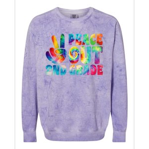 tie dye peace out second grade cute last day of 2nd grade Colorblast Crewneck Sweatshirt