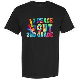 tie dye peace out second grade cute last day of 2nd grade Garment-Dyed Heavyweight T-Shirt