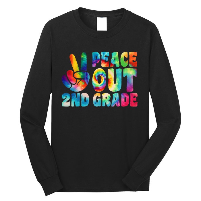 tie dye peace out second grade cute last day of 2nd grade Long Sleeve Shirt