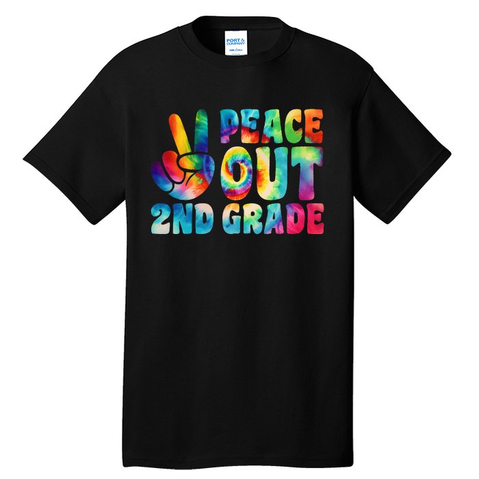 tie dye peace out second grade cute last day of 2nd grade Tall T-Shirt