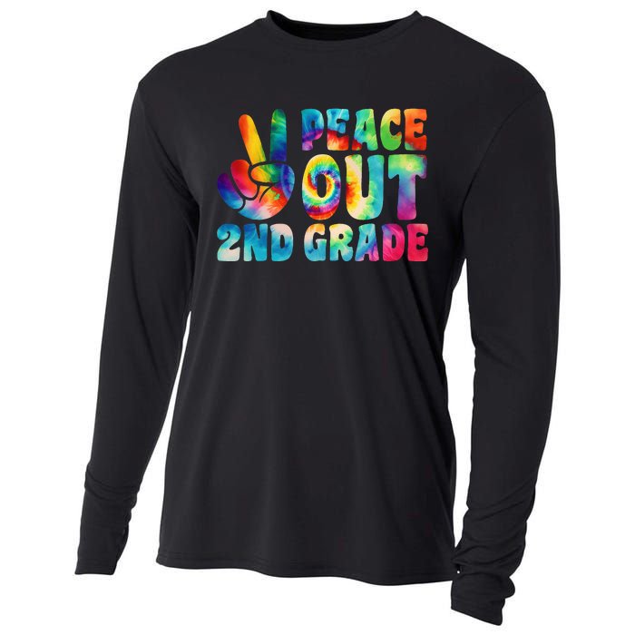 tie dye peace out second grade cute last day of 2nd grade Cooling Performance Long Sleeve Crew