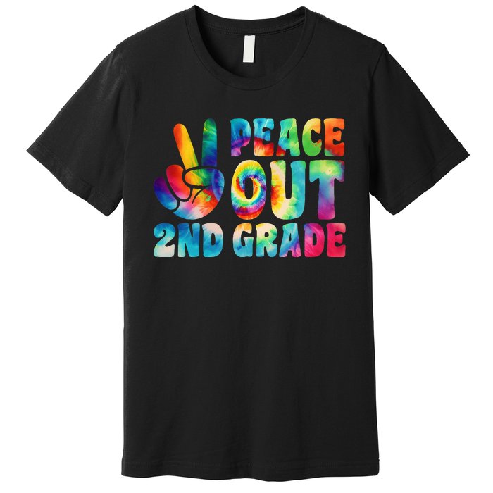 tie dye peace out second grade cute last day of 2nd grade Premium T-Shirt