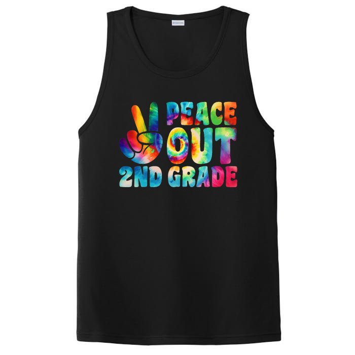 tie dye peace out second grade cute last day of 2nd grade PosiCharge Competitor Tank