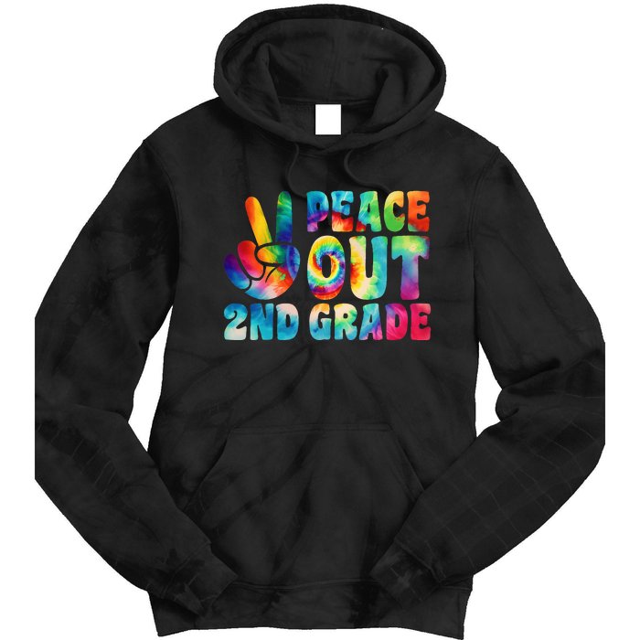 tie dye peace out second grade cute last day of 2nd grade Tie Dye Hoodie