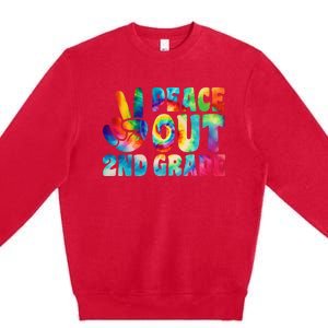 tie dye peace out second grade cute last day of 2nd grade Premium Crewneck Sweatshirt