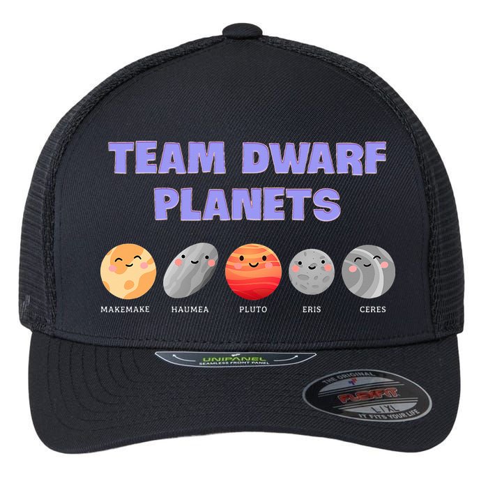 Team Dwarf Planets Pluto Funny Astronomy Science Flexfit Unipanel Trucker Cap