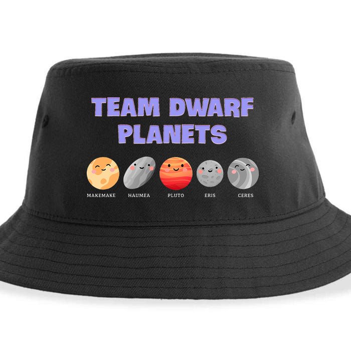 Team Dwarf Planets Pluto Funny Astronomy Science Sustainable Bucket Hat