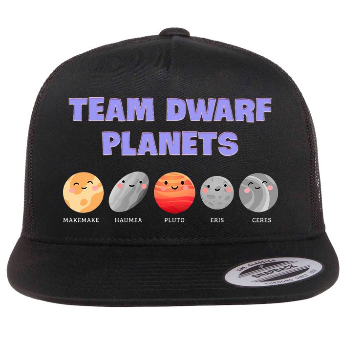 Team Dwarf Planets Pluto Funny Astronomy Science Flat Bill Trucker Hat