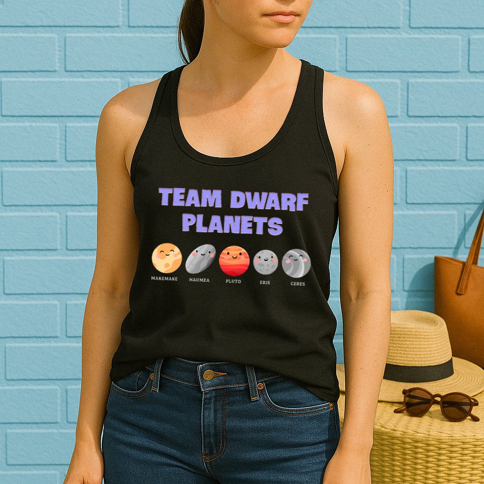 Team Dwarf Planets Pluto Funny Astronomy Science Womens Tank Top
