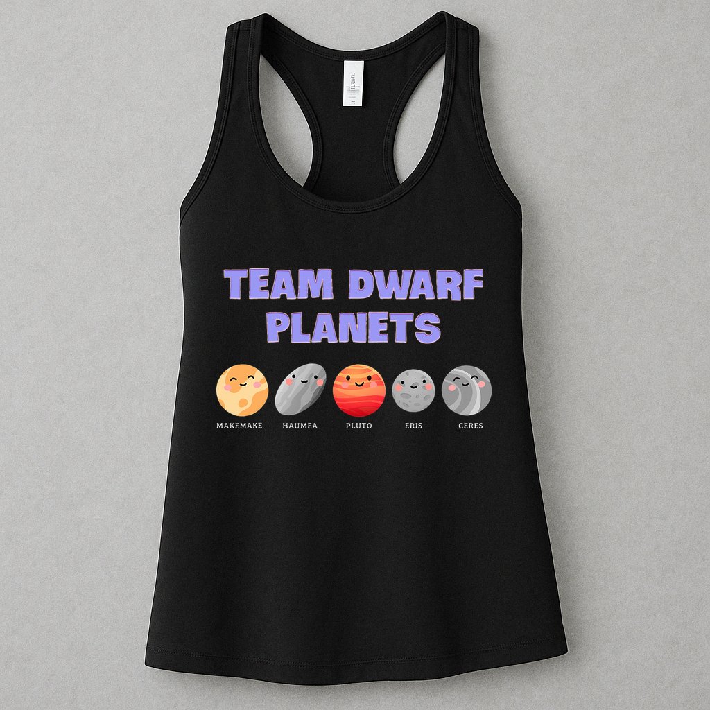 Team Dwarf Planets Pluto Funny Astronomy Science Womens Tank Top