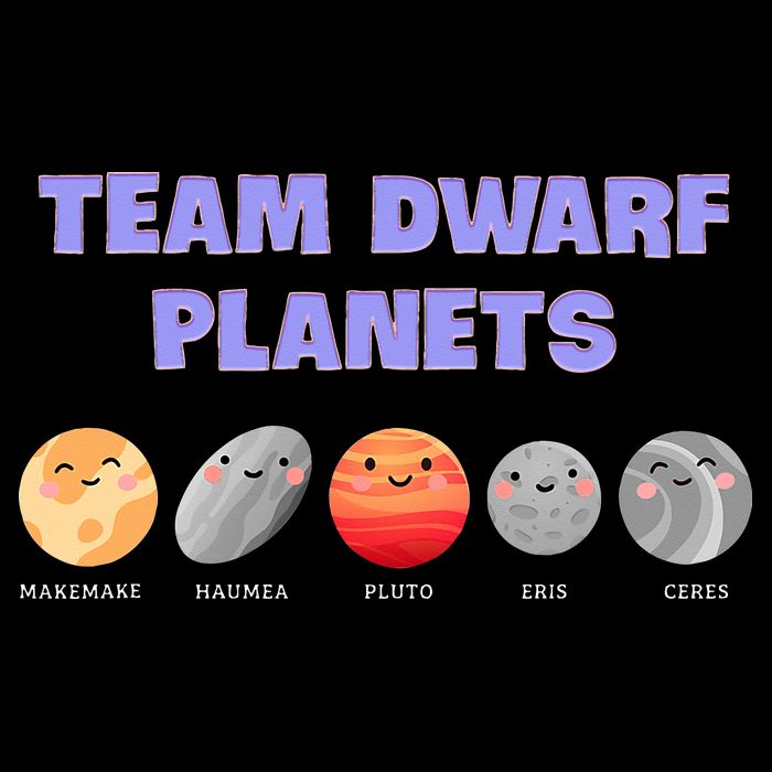 Team Dwarf Planets Pluto Funny Astronomy Science Cropped Pullover Crew