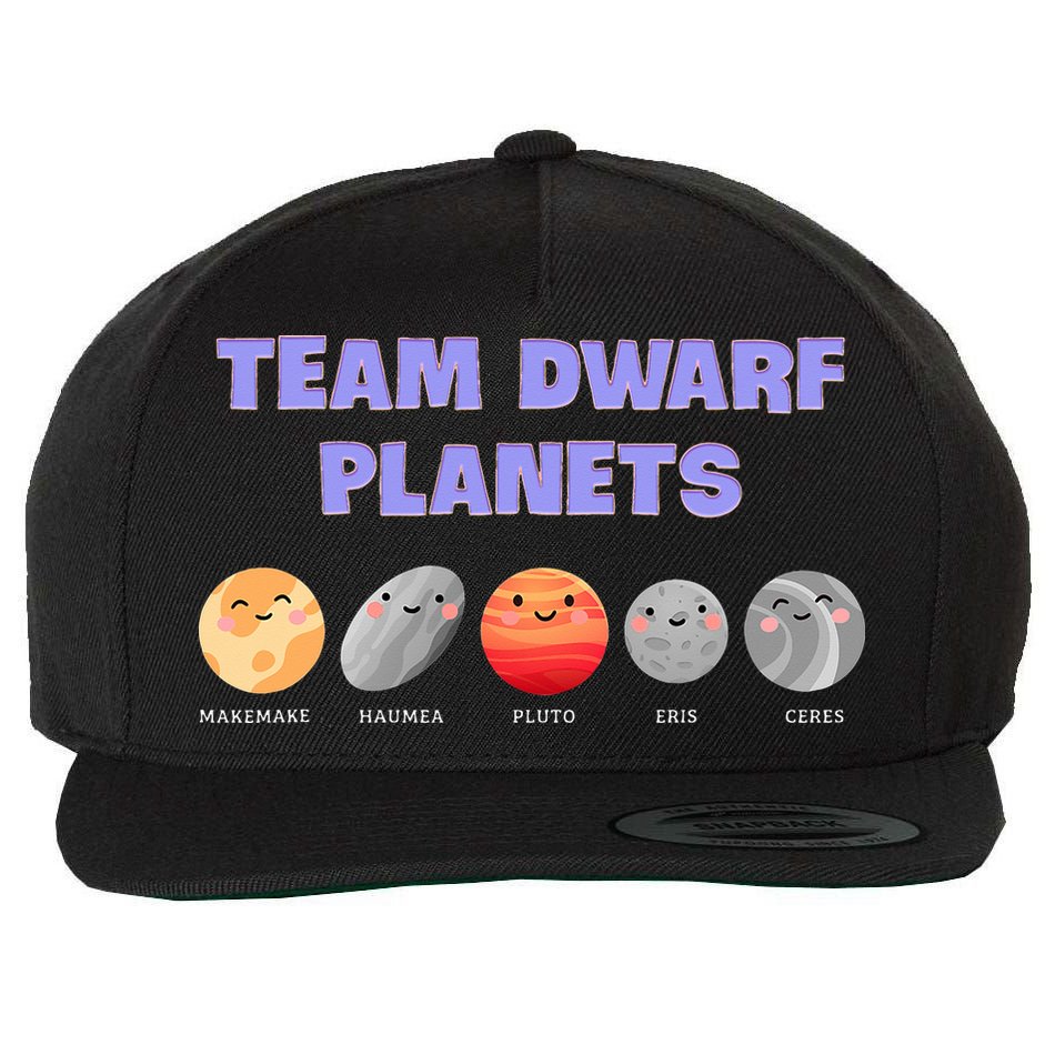 Team Dwarf Planets Pluto Funny Astronomy Science Wool Snapback Cap