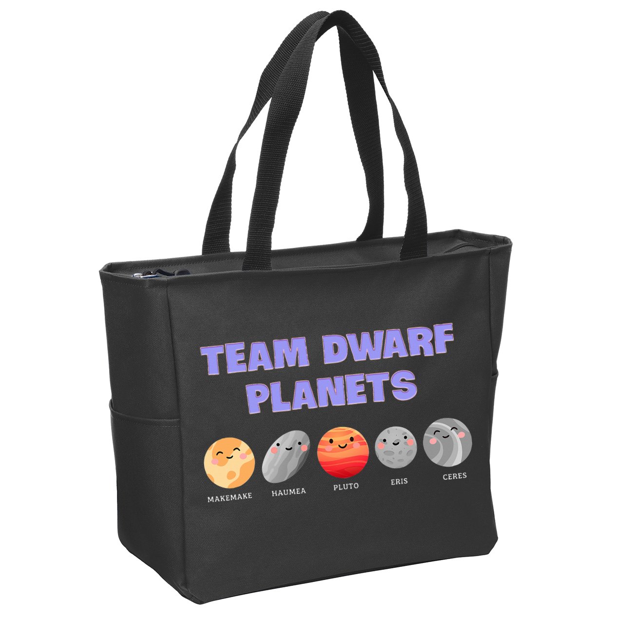 Team Dwarf Planets Pluto Funny Astronomy Science Zip Tote Bag