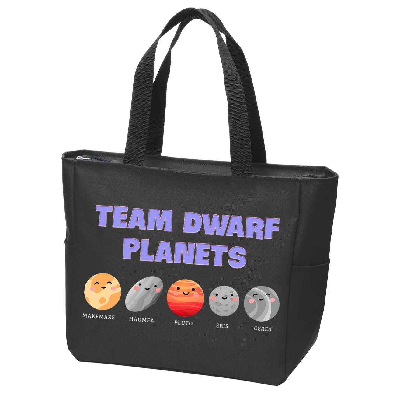 Team Dwarf Planets Pluto Funny Astronomy Science Zip Tote Bag