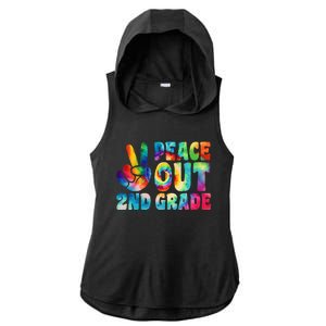 tie dye peace out second grade cute last day of 2nd grade Ladies PosiCharge Tri-Blend Wicking Draft Hoodie Tank