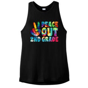 tie dye peace out second grade cute last day of 2nd grade Ladies PosiCharge Tri-Blend Wicking Tank