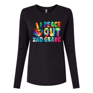 tie dye peace out second grade cute last day of 2nd grade Womens Cotton Relaxed Long Sleeve T-Shirt