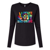 tie dye peace out second grade cute last day of 2nd grade Womens Cotton Relaxed Long Sleeve T-Shirt