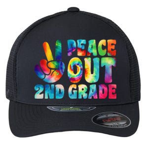 tie dye peace out second grade cute last day of 2nd grade Flexfit Unipanel Trucker Cap