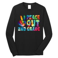 tie dye peace out second grade cute last day of 2nd grade Long Sleeve Shirt