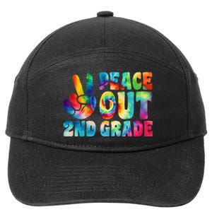 tie dye peace out second grade cute last day of 2nd grade 7-Panel Snapback Hat