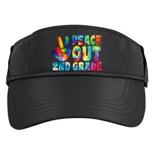 tie dye peace out second grade cute last day of 2nd grade Adult Drive Performance Visor