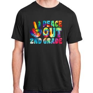 tie dye peace out second grade cute last day of 2nd grade Adult ChromaSoft Performance T-Shirt